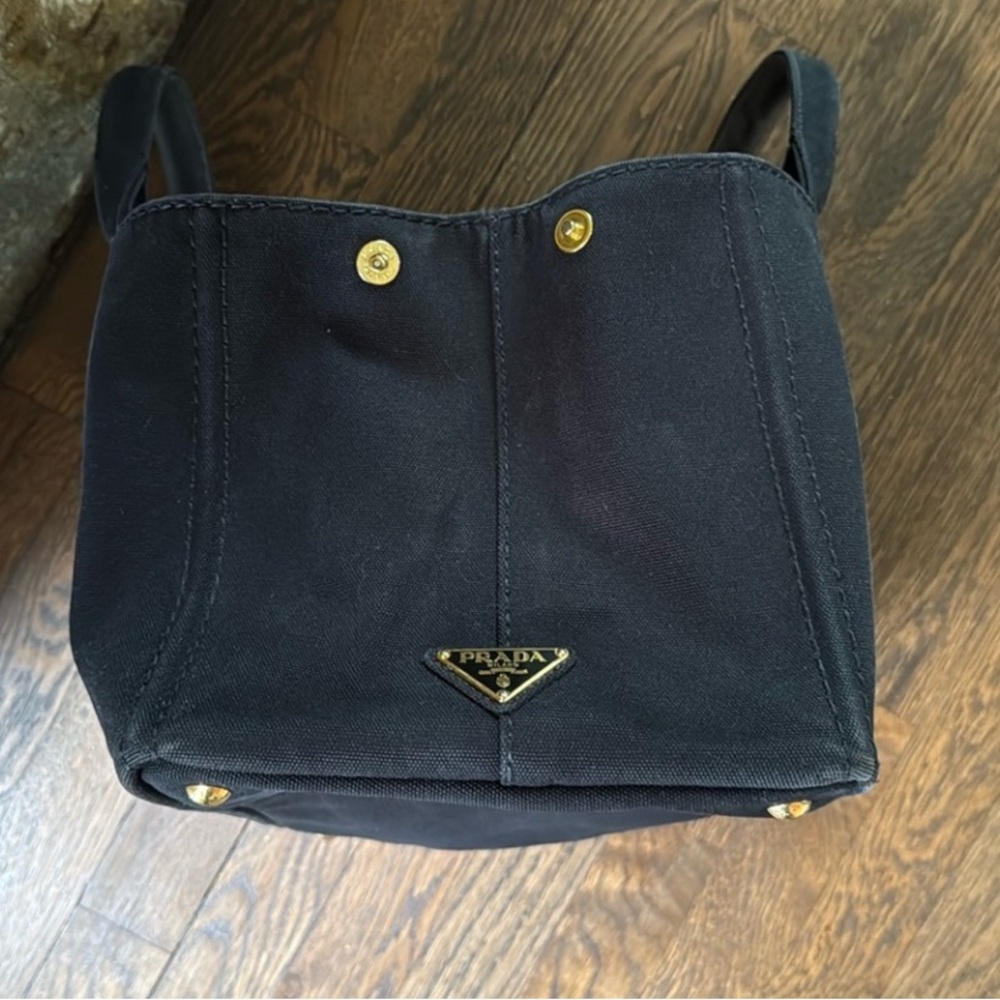 Prada Black Canapa Tote Bag - Picture 4 of 8